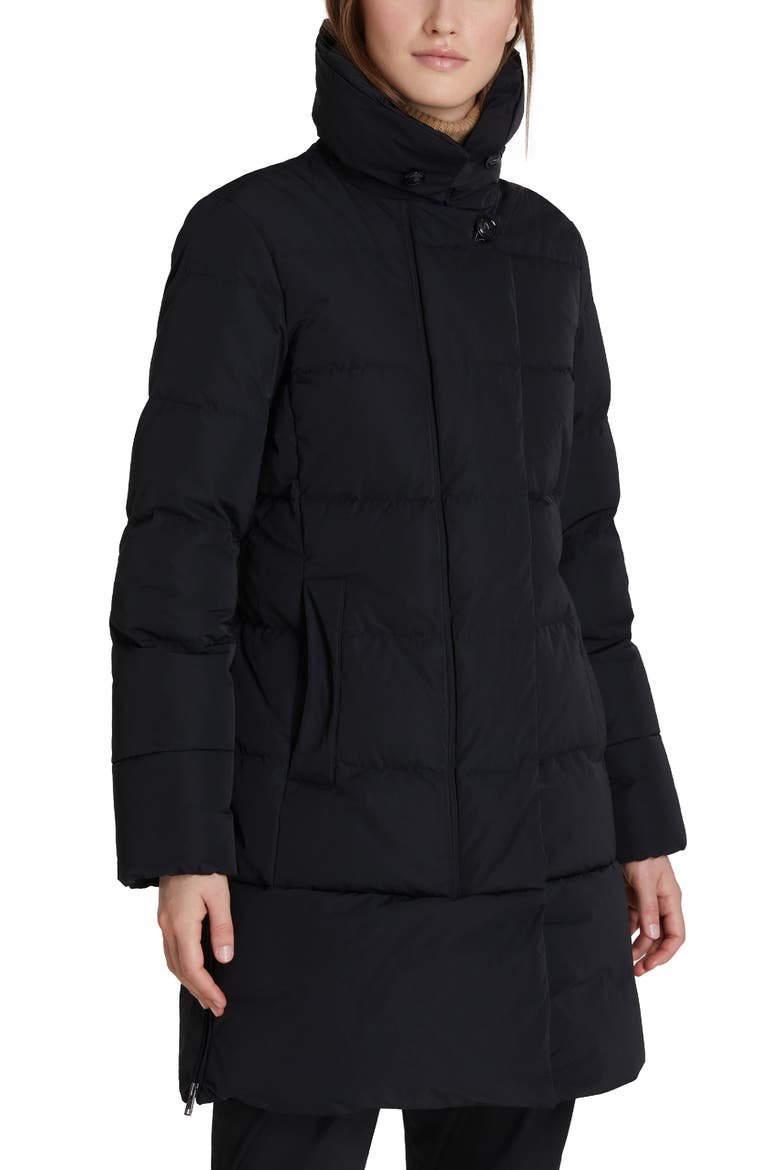 Vail Water Repellent Quilted Down Coat, Main, color, BLACK