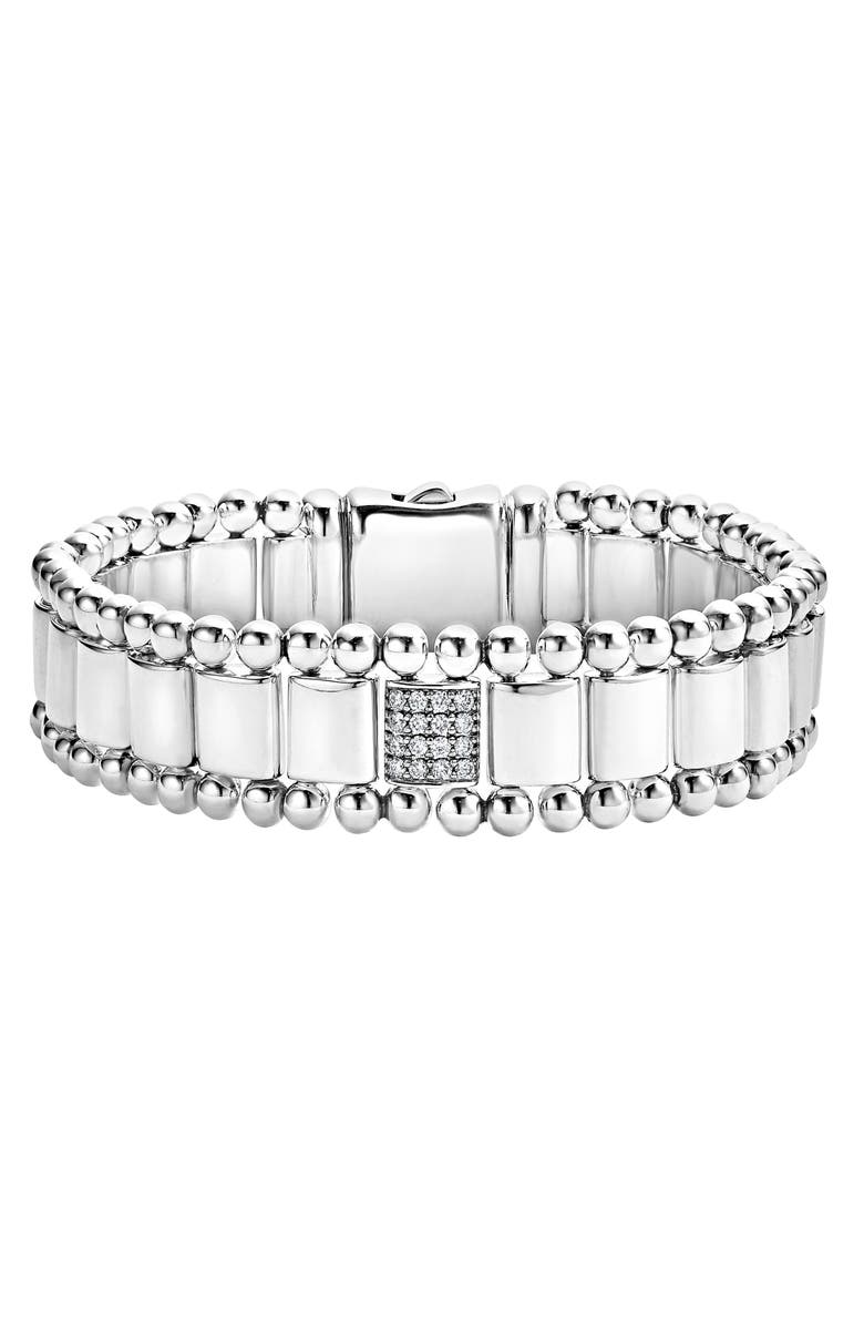 LAGOS Caviar Spark Pavé Diamond Link Bracelet, Main, color, 