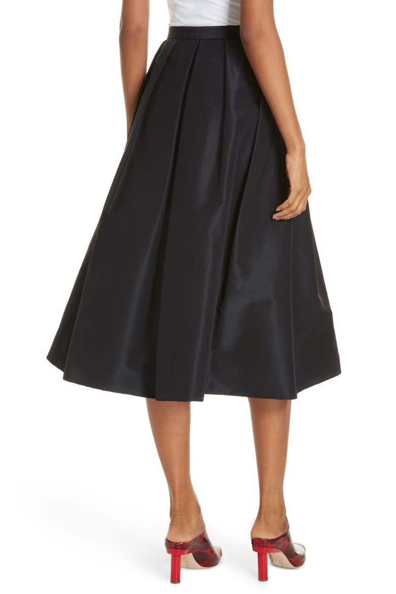 Silk Faille Full Skirt, Alternate, color, DARK NAVY