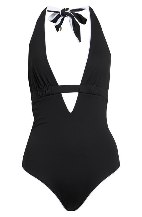 Reversible Plunge Neck One-Piece Swimsuit