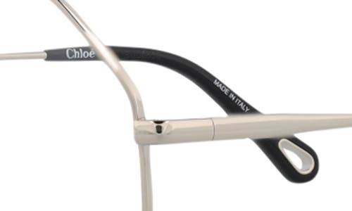 Chloé Core 53mm Rectangular Optical Glasses In Silver Silver Transparent