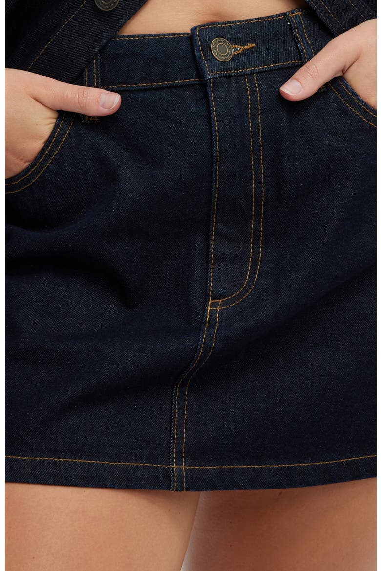 Women's Denim Mini Skirt, Alternate, color, INDIGO