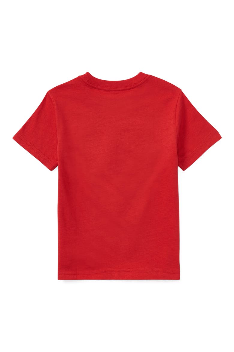 Kids' American Flag Appliqué Cotton T-Shirt, Alternate, color, RED