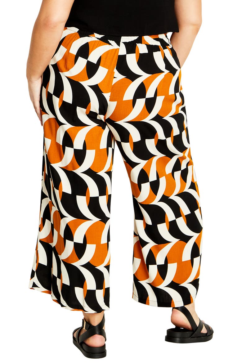 Nova Print Drawstring Ankle Wide Leg Pants, Alternate, color, BLACK PRINT