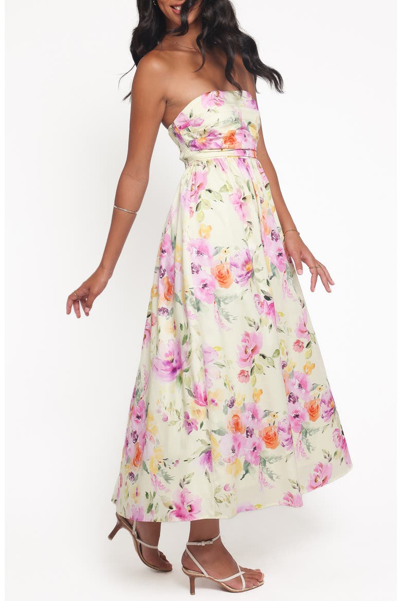 Kayt Strapless Dress, Alternate, color, YELLOW PETUNIA