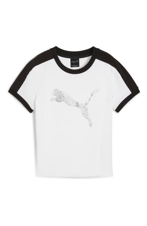 Puma X Fenty Rhinestone Stretch Cotton Blend T-shirt In White