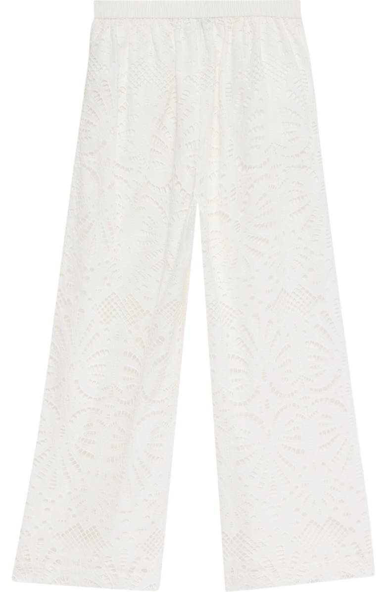 MINT VELVET Broderie Wide Trouser, Alternate, color, Ivory