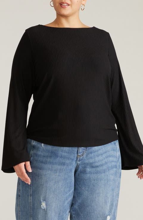 Yasmine Rib Bell Sleeve Sweater (Regular & Plus)
