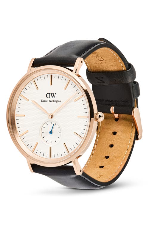 Daniel Wellington Classic Multi Eye Leather Strap Watch, 40mm In Black