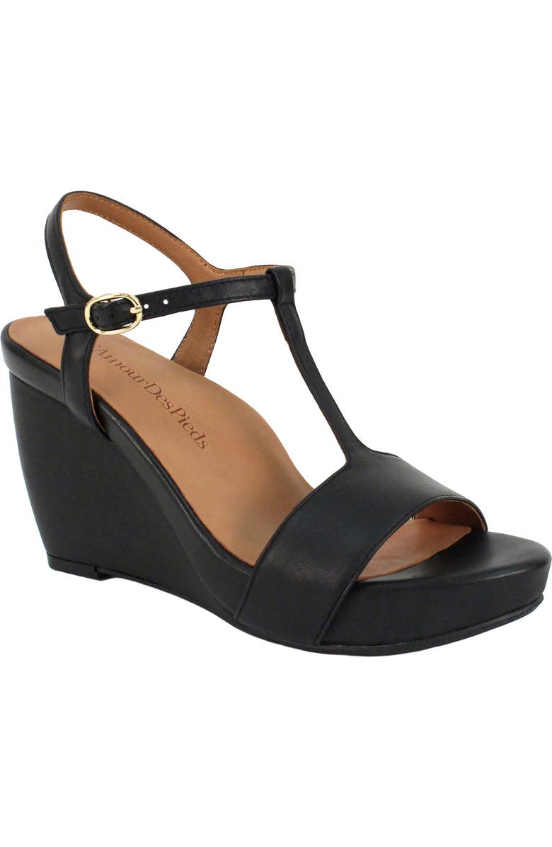 L'Amour des Pieds Idelle T-Strap Wedge Sandal, Main, color,