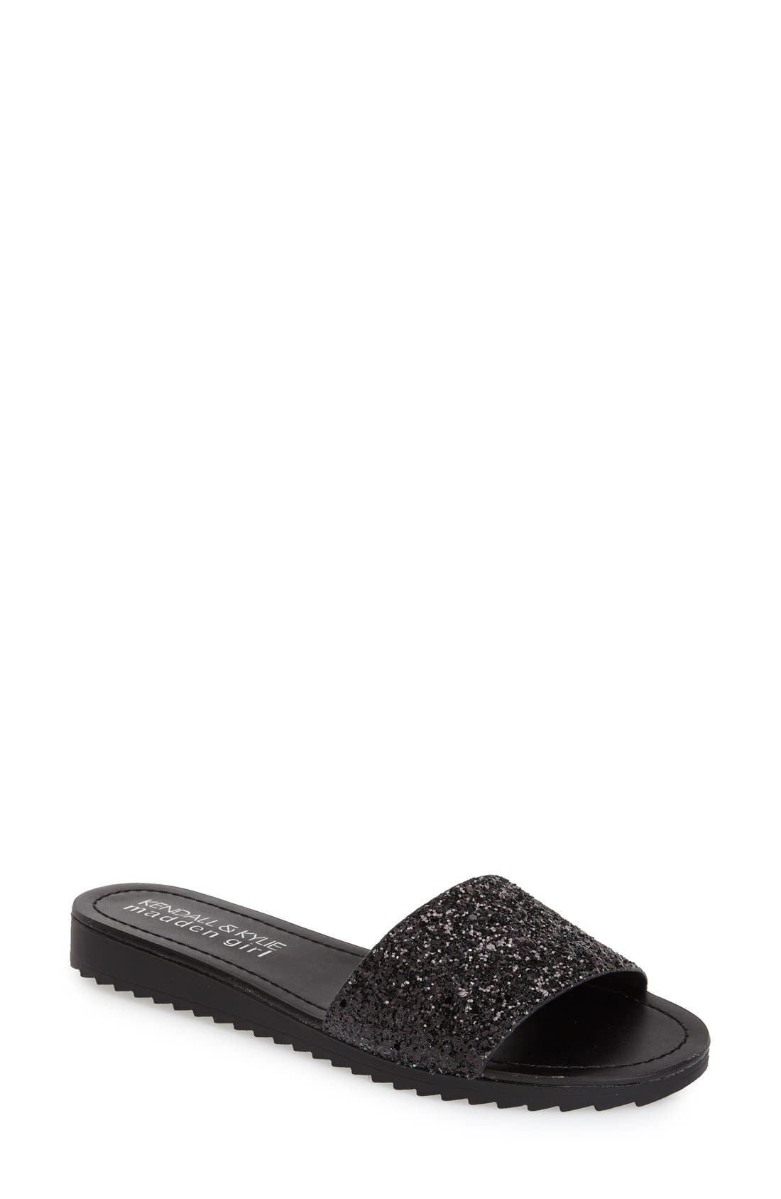 KENDALL + KYLIE Madden Girl 'Sakii' Glitter Slide Sandal, Main, color, 