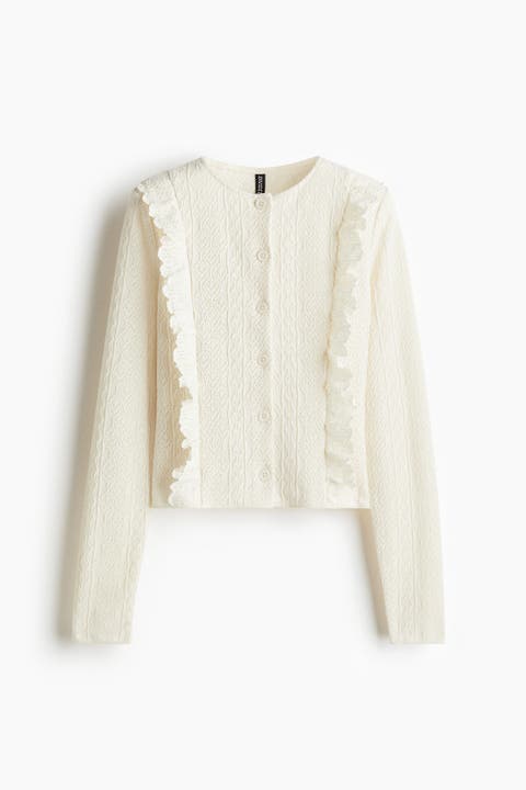 Frill-trimmed Cardigan