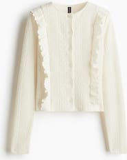 H&M Frill-trimmed Cardigan