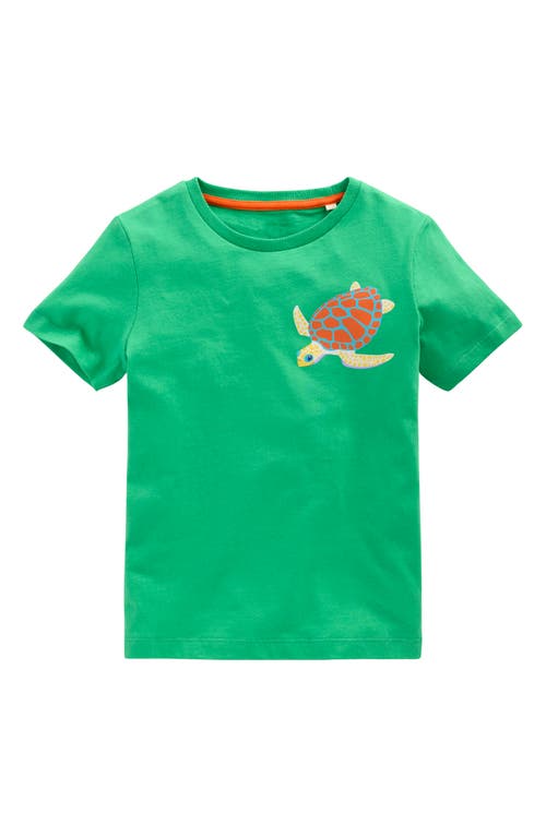 Shop Mini Boden Kids' Sea Turtle Cotton Graphic T-shirt In Green/blue Turtles