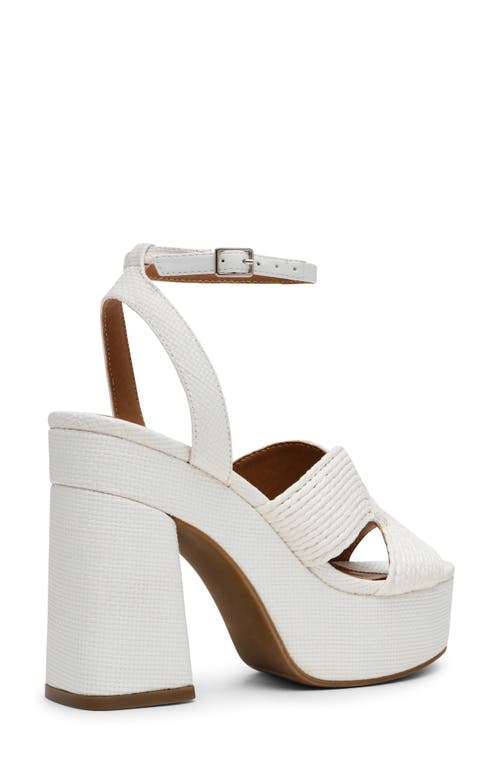 Dolce Vita Dv By Waylan Raffia Platform Ankle Strap Sandal In White