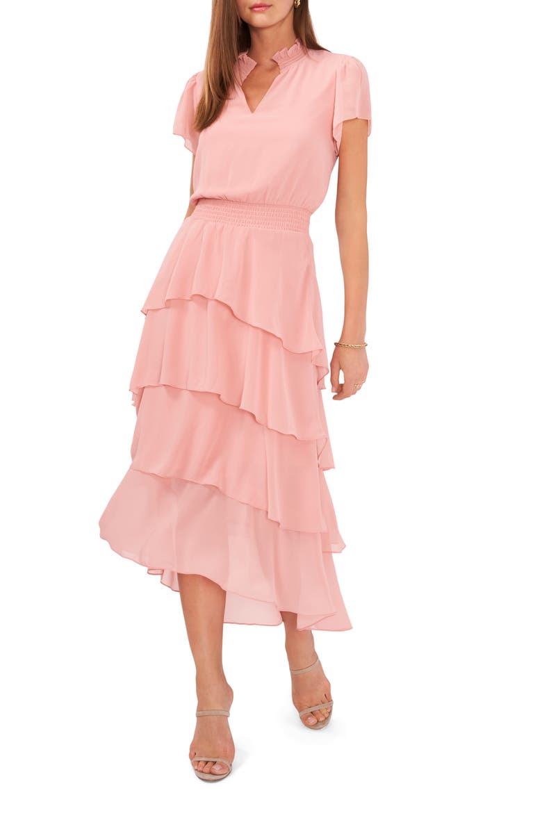 Wildlfower Bouquet High/Low Dress, Main, color, PINK