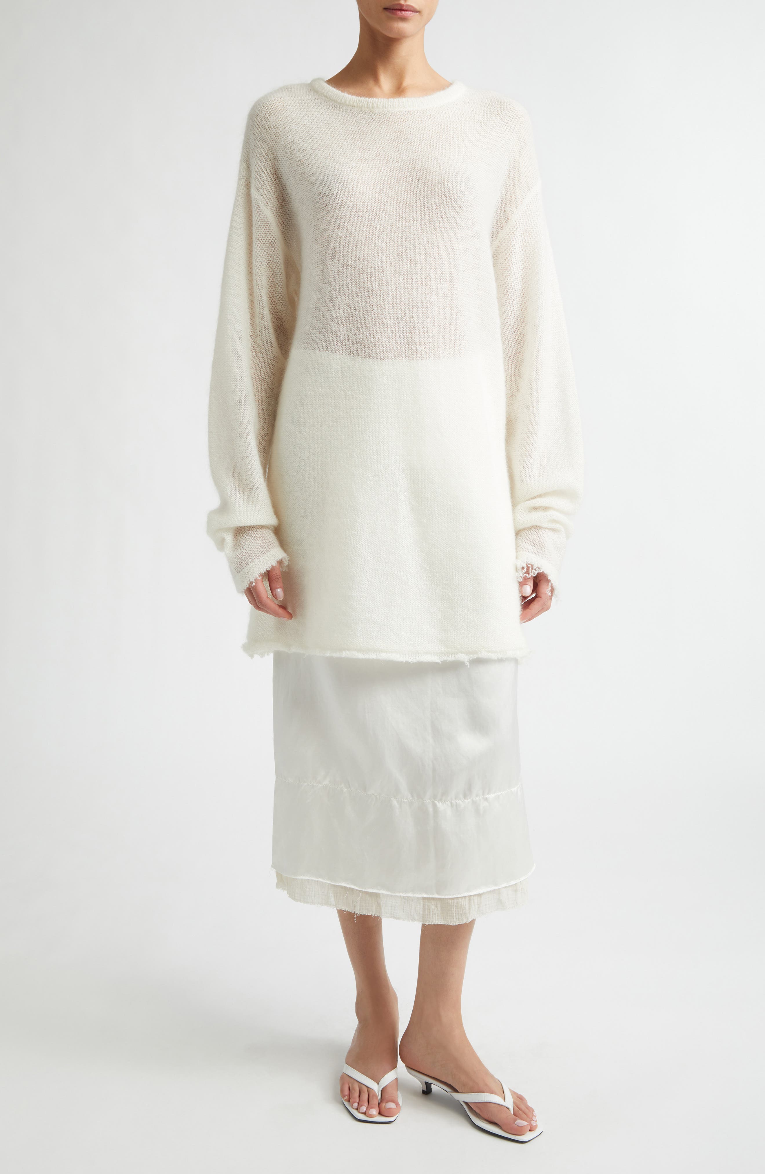 Longline Mohair Blend Sweater - image 4