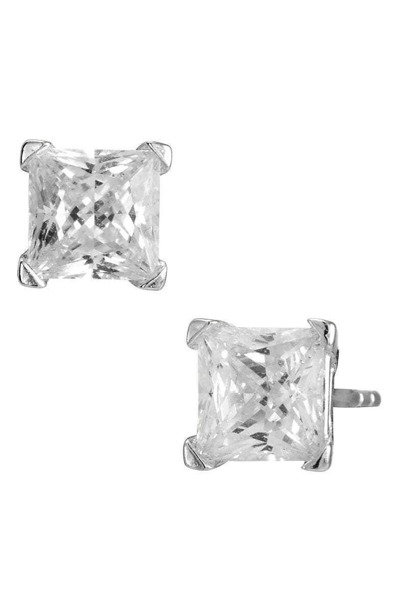 SAVVY CIE JEWELS 14K Gold Plated Sterling Silver CZ Stud Earrings, Main, color, 
