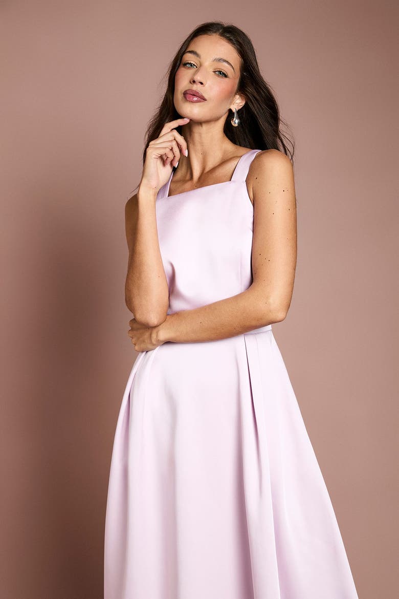 Fit & Flare Square Neck Midi Dress, Alternate, color, Lilac