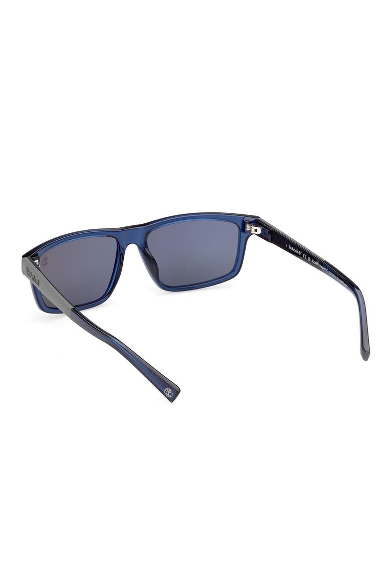 57mm Sunglasses, Alternate, color, SHINY BLUE / SMOKE POLARIZED