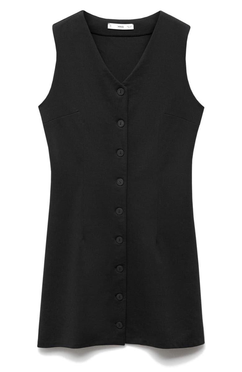 MANGO Sleeveless Mini Shirtdress, Alternate, color,