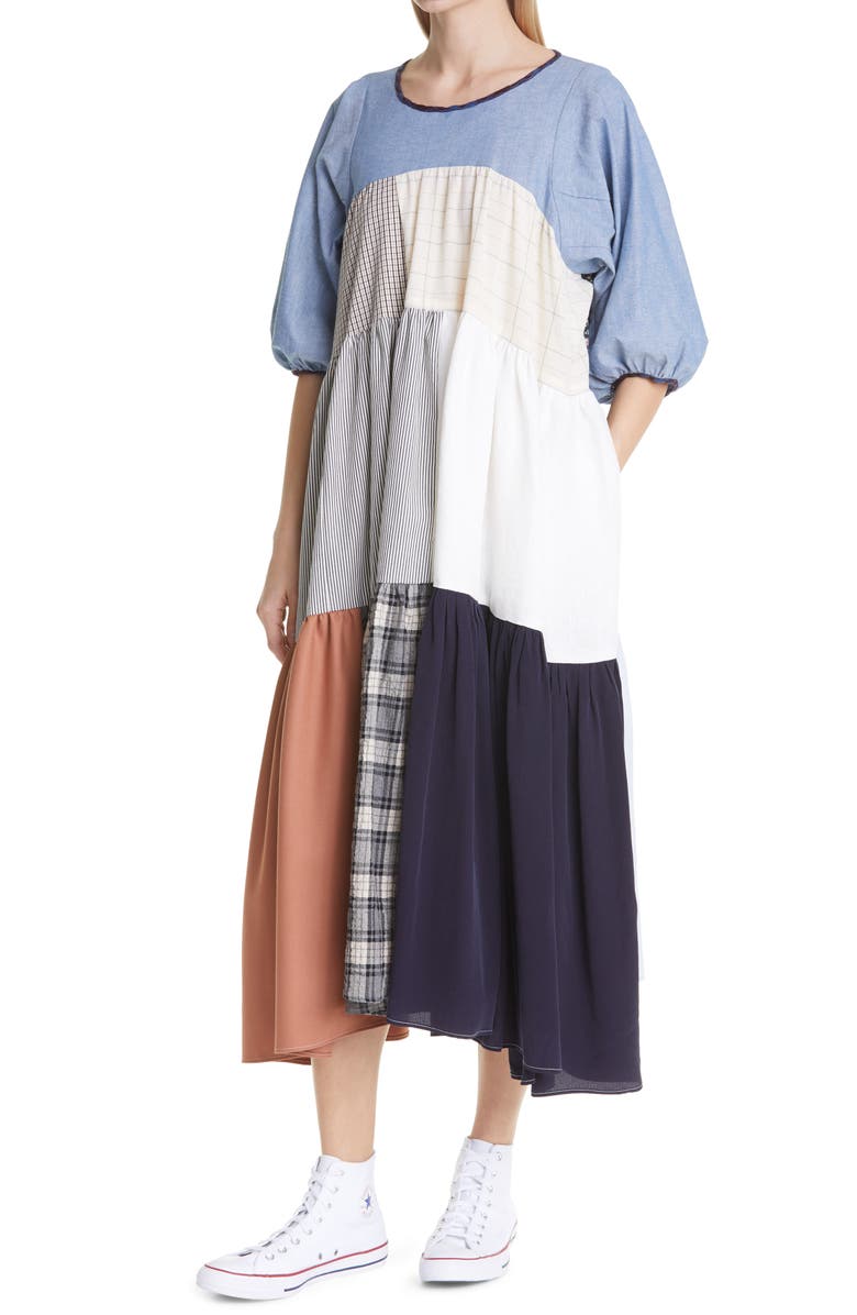 La Réunion One of a Kind Patchwork Maxi Dress, Alternate, color,