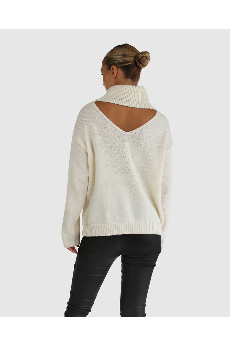 Right Here Waiting Open Back Knit, Alternate, color, Cream