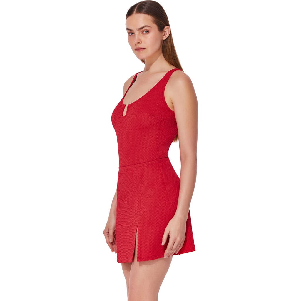 Gottex St. Tropez Textured Pull-on Skirt Cover-up In Red
