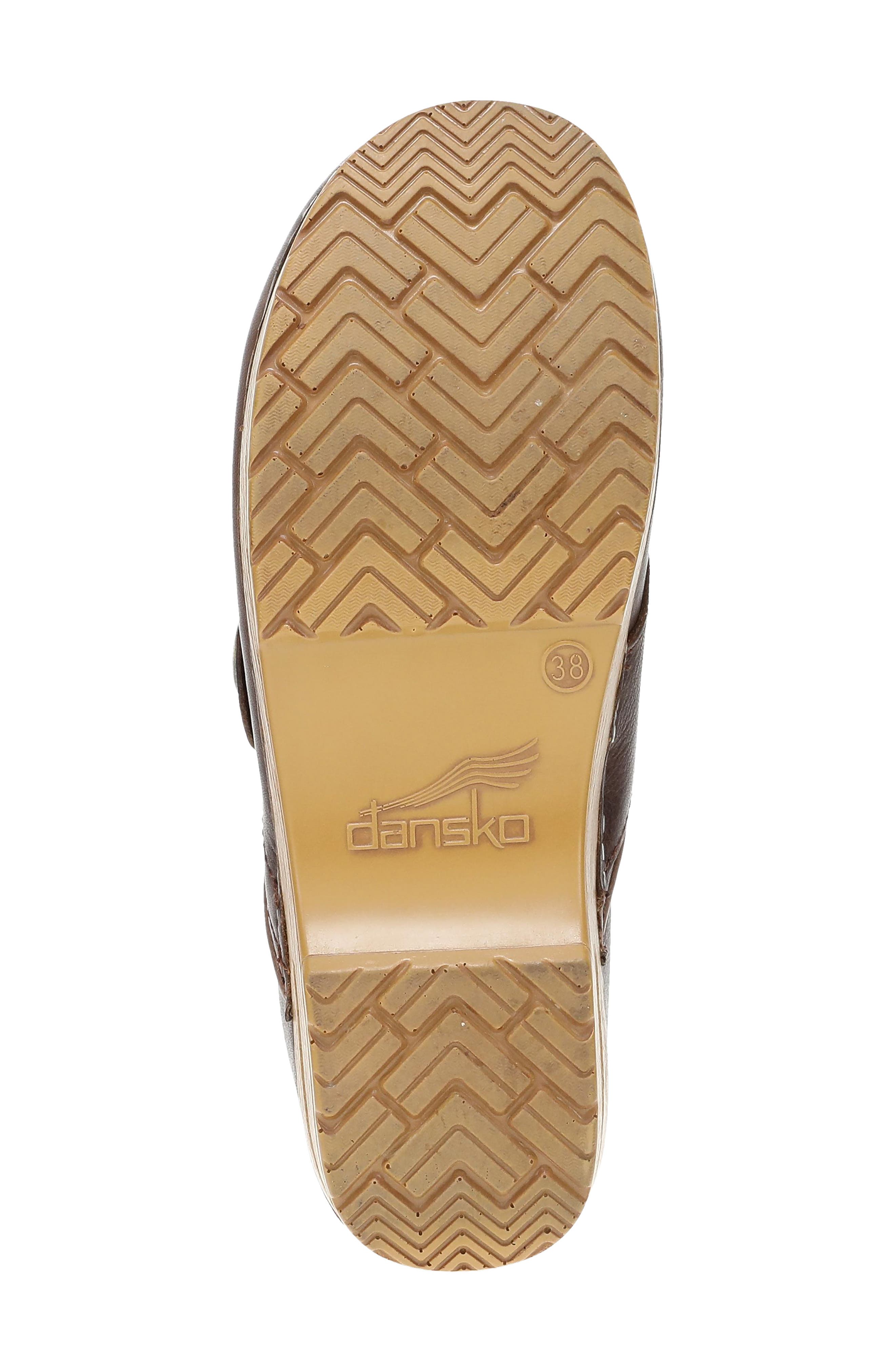 Professional Button Leather Clog, Alternate, color, CHOCOLATE