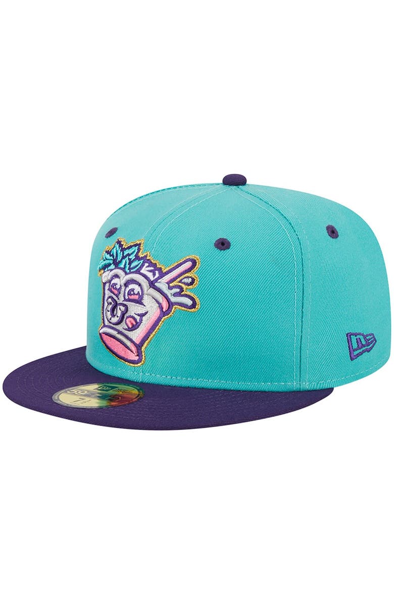 New Era Men's New Era Turquoise Louisville Bats Theme Nights Derby City Mint Juleps 59FIFTY Fitted Hat, Main, color,