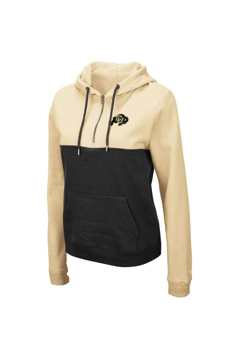 Women's Colosseum Gold/Black Colorado Buffaloes Aidan Lightweight Half-Zip Hoodie, Alternate, color, Gold