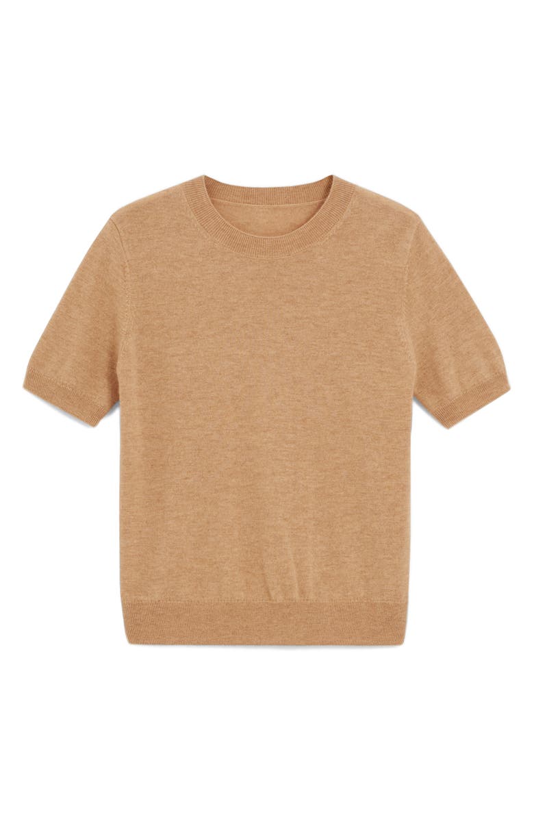 MANGO Short Sleeve Wool Sweater, Alternate, color, 