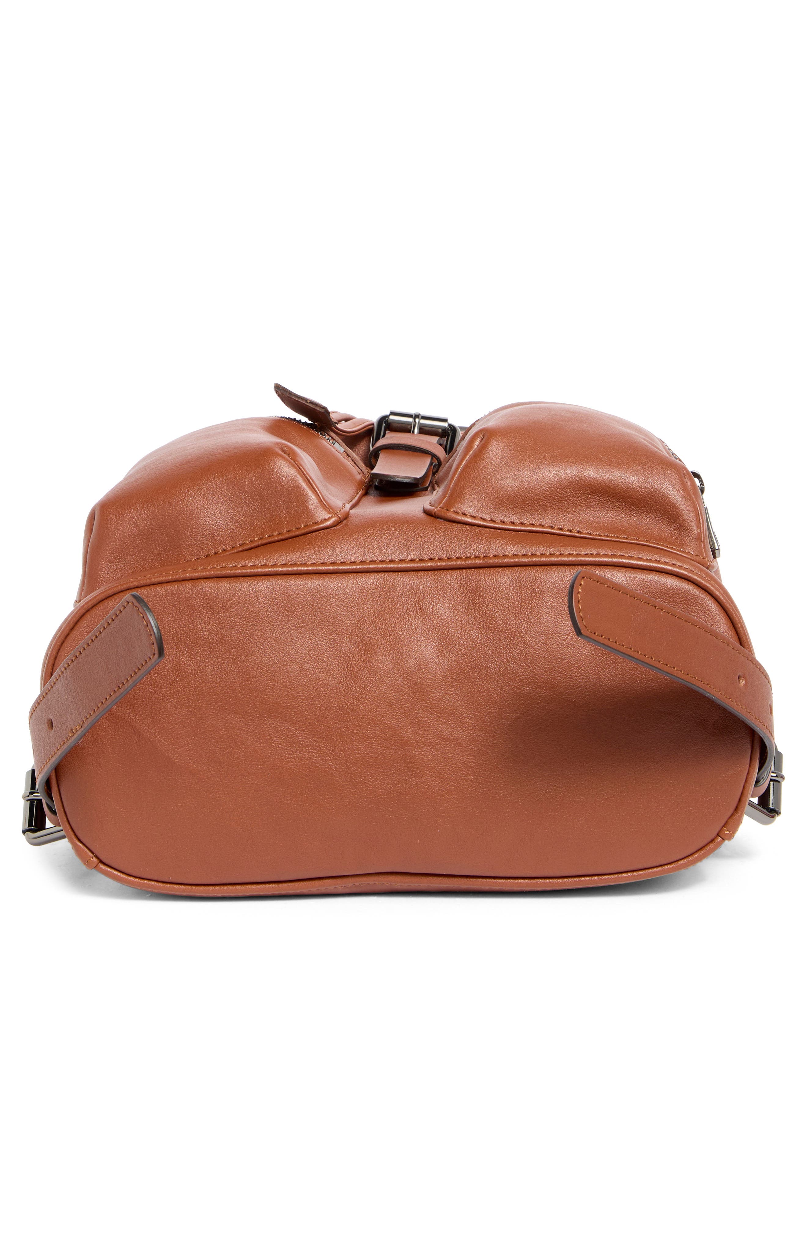 Longchamp Small 3D Leather Backpack, Alternate, color, Cognac