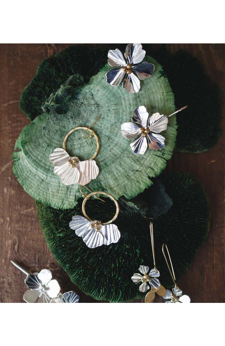 Matr Boomie Sayuri Petal Hoop Earring, Alternate, color, Silver