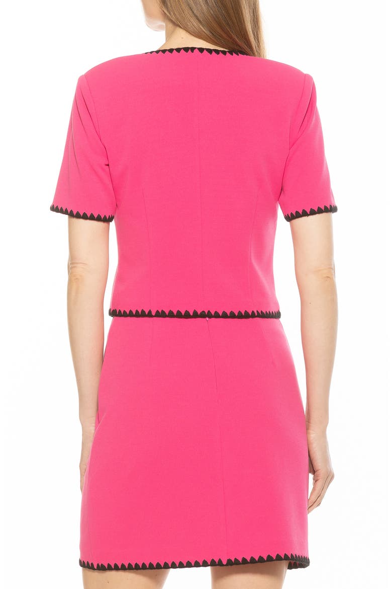 Willa Embroidered Short Sleeve Jacket, Alternate, color, PINK