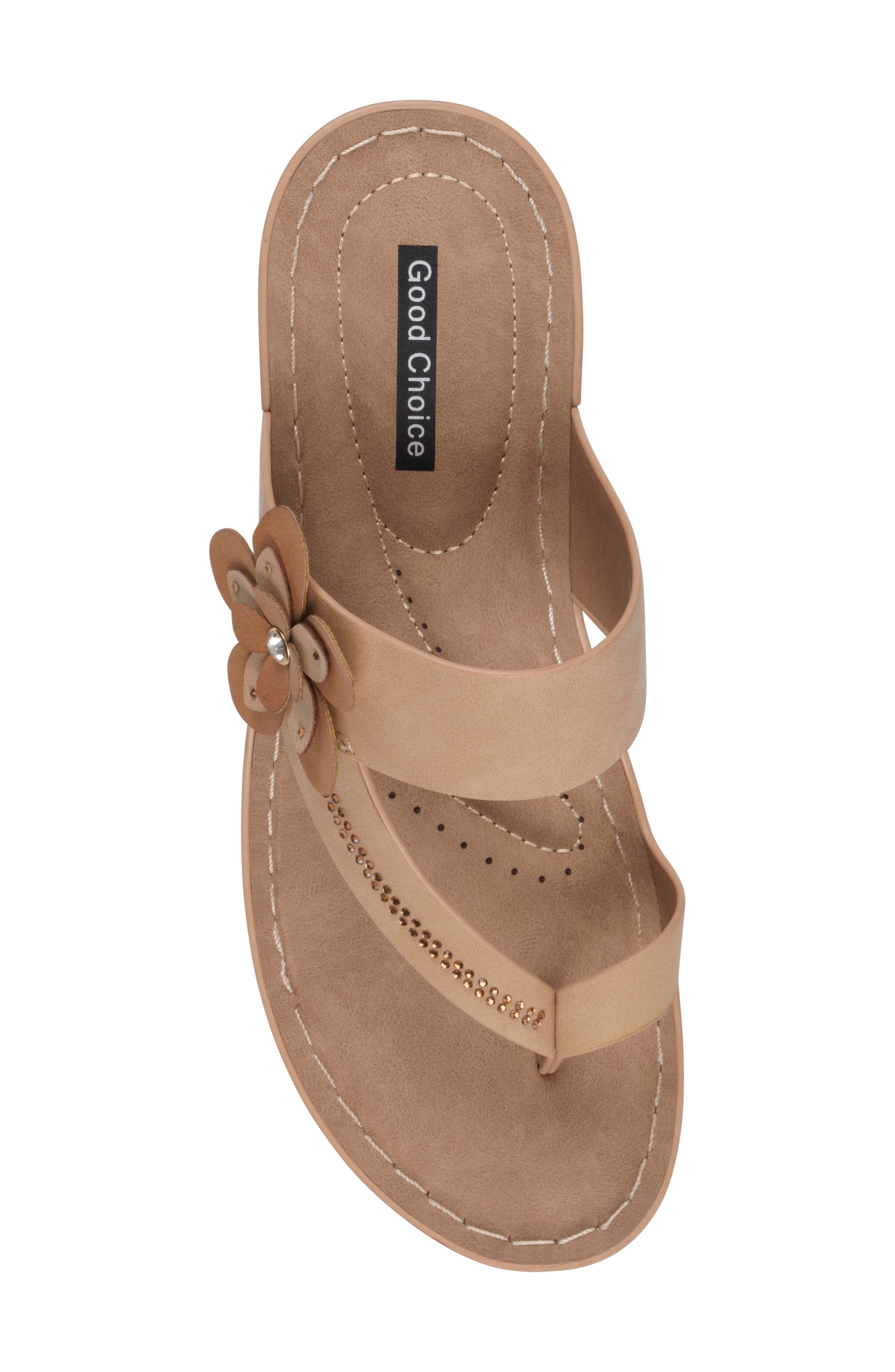 GC SHOES Taryn Flower Wedge Sandal, Alternate, color, Tan