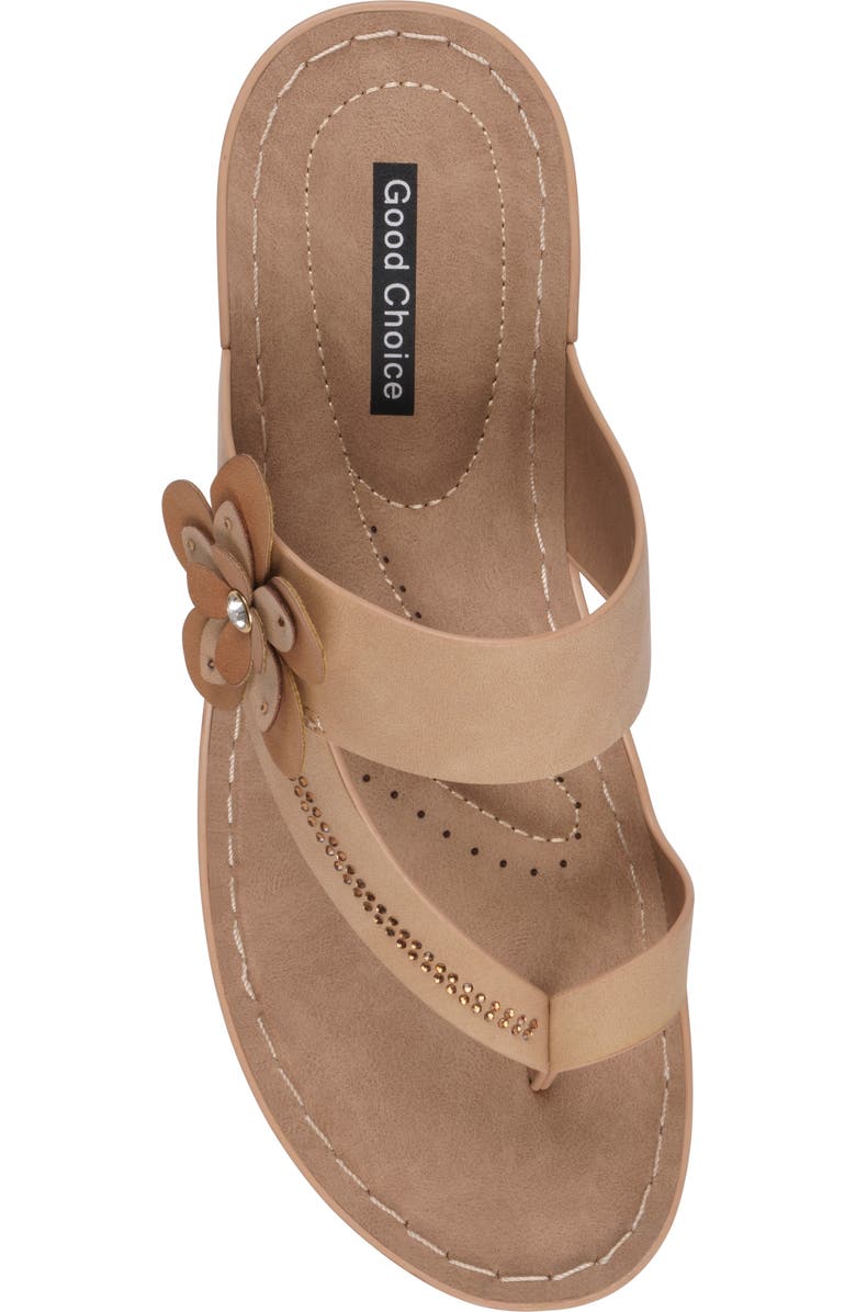GC SHOES Taryn Flower Wedge Sandal, Alternate, color, Tan