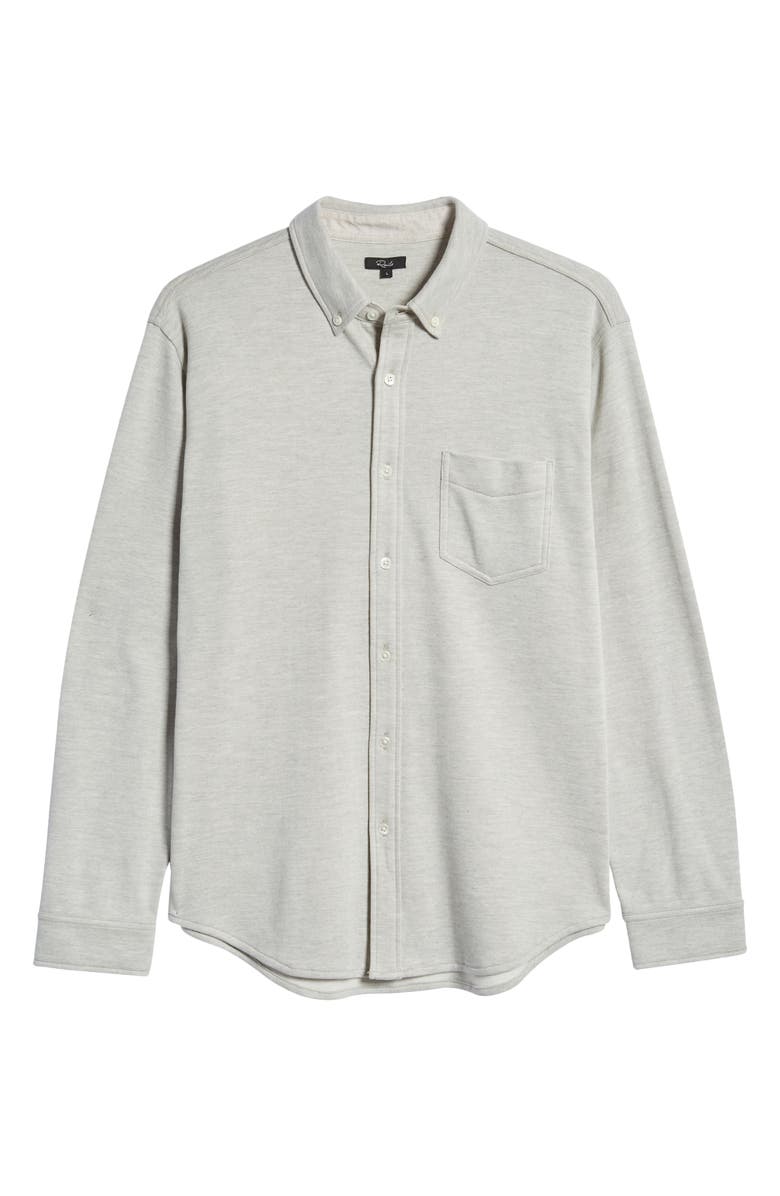 Rails Berkeley Classic Fit Heathered Piqué Knit Button-Down Shirt, Alternate, color,