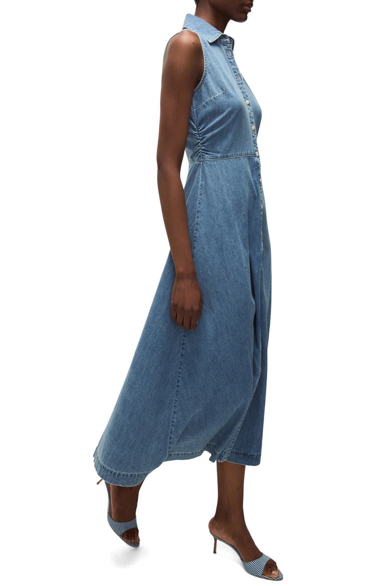 Fuller Sleeveless Denim Midi Shirtdress, Alternate, color, STARLIGHT