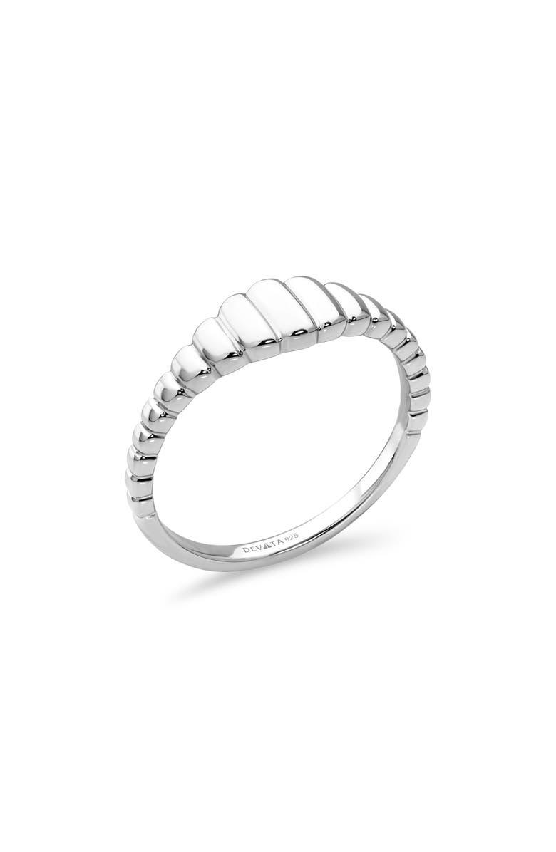 DEVATA Ribbed Band Ring, Main, color, Silver