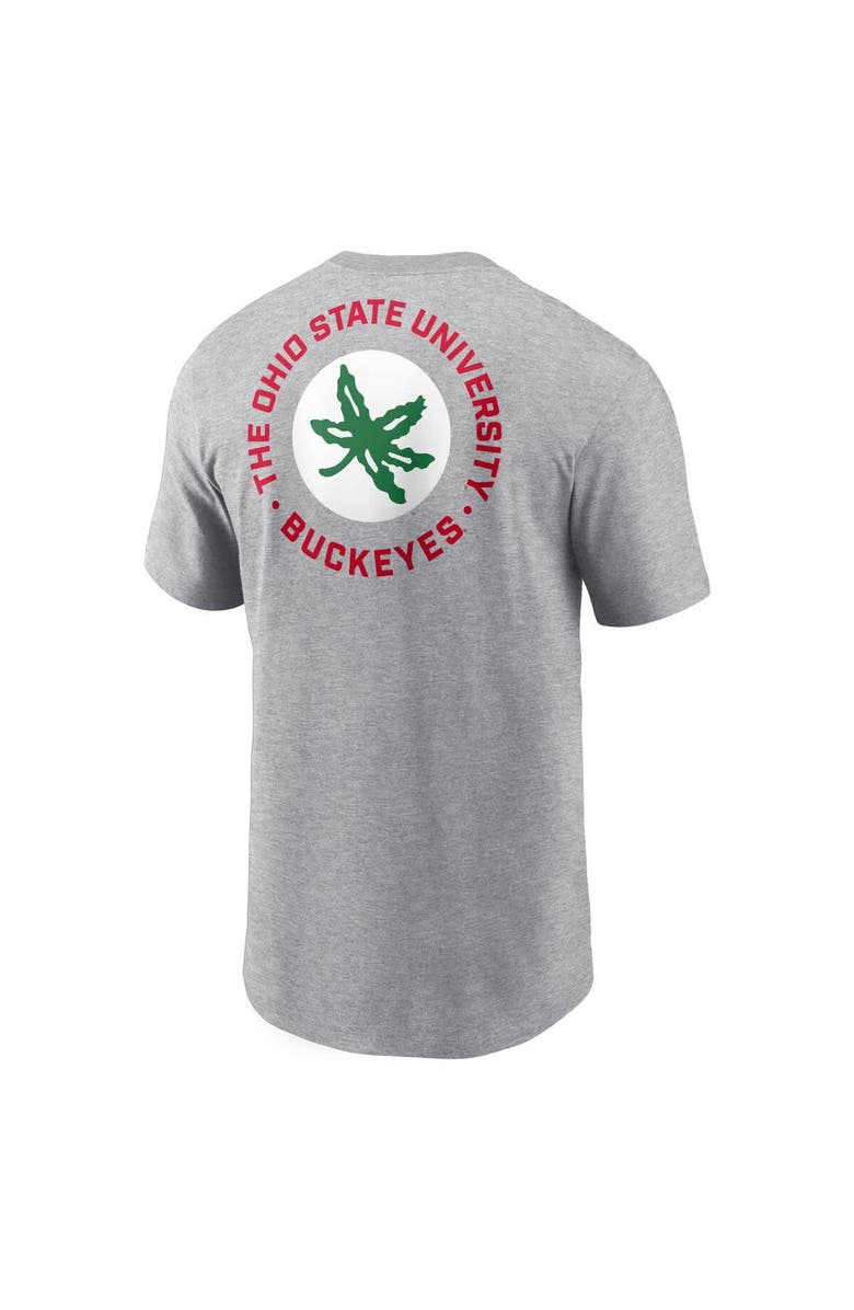Nike Men's Nike Heather Gray Ohio State Buckeyes Campus 2-Hit T-Shirt, Alternate, color, 