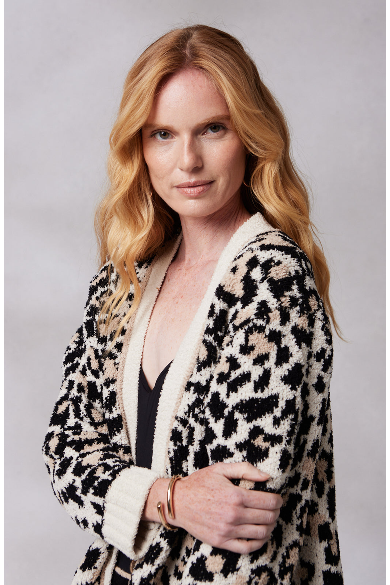 Women's Chenilla Classic Cardigan, Main, color, Linen Wheat Black