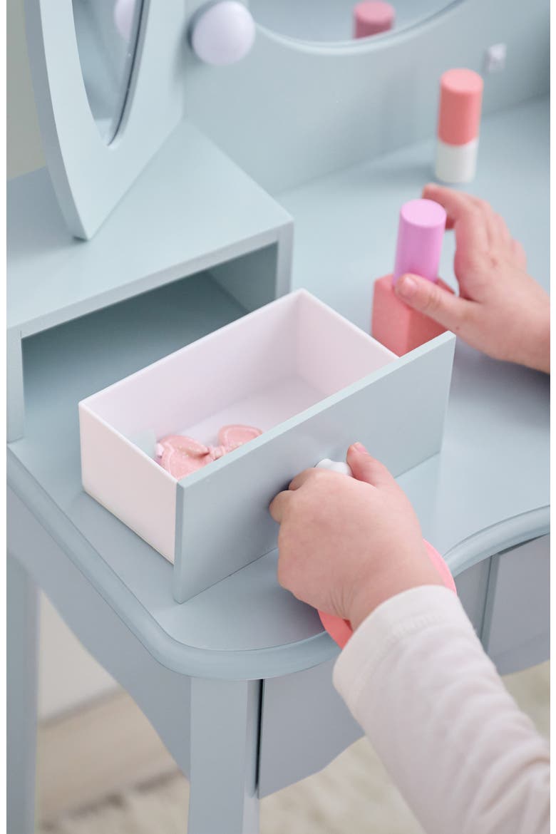 Fantasy Fields Little Princess Vanity Play Set with LED Mirror, Alternate, color, BLUE