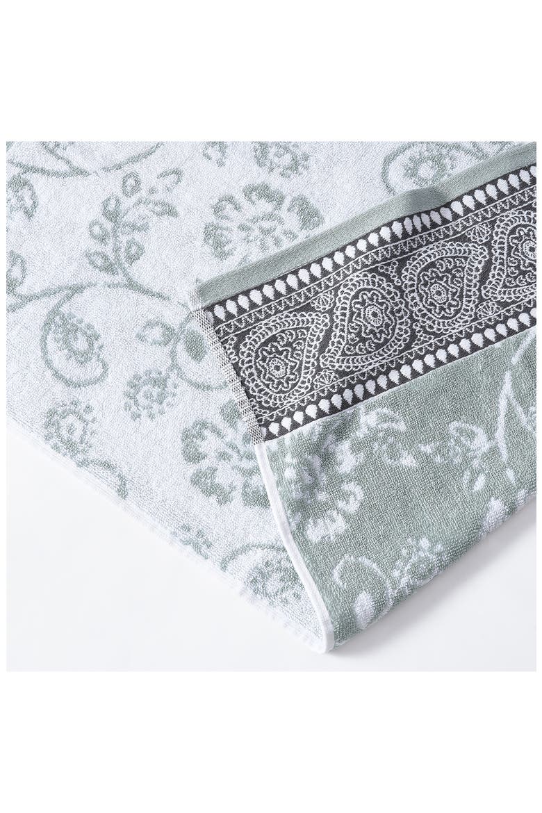 Yarn Dyed Jacquard/Solid Towel 6-Piece Set - Ophelia Dark Sage, Alternate, color, DARK SAGE