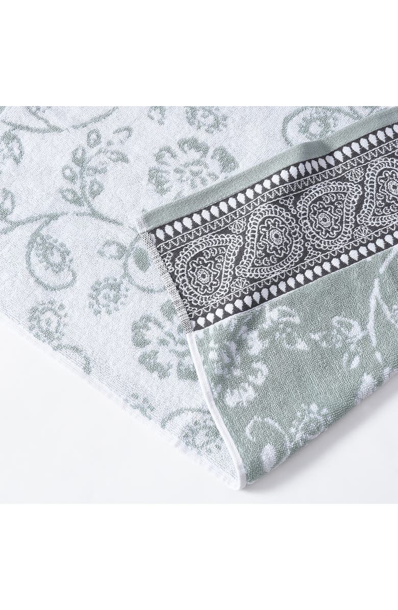 Modern Threads Yarn Dyed Jacquard/Solid Towel 6-Piece Set - Ophelia Dark Sage, Alternate, color, 