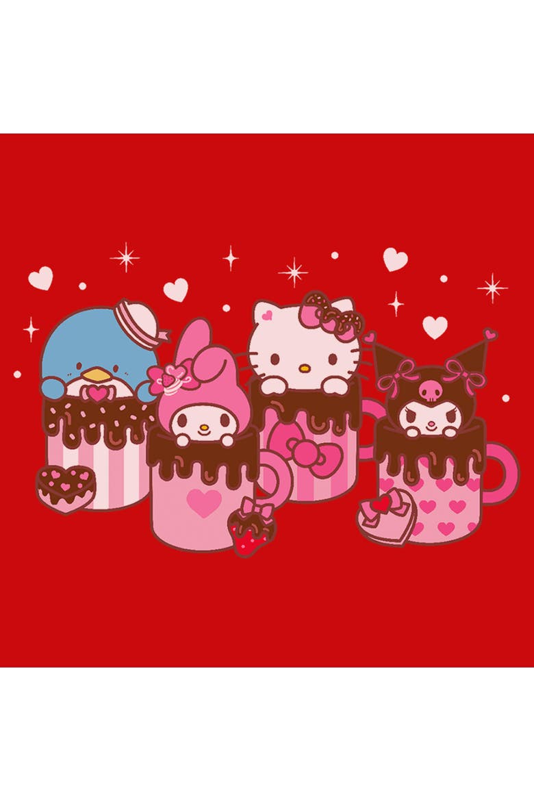 Boy's Hello Kitty Lovely Mug Friends  Graphic T-Shirt, Alternate, color, Red