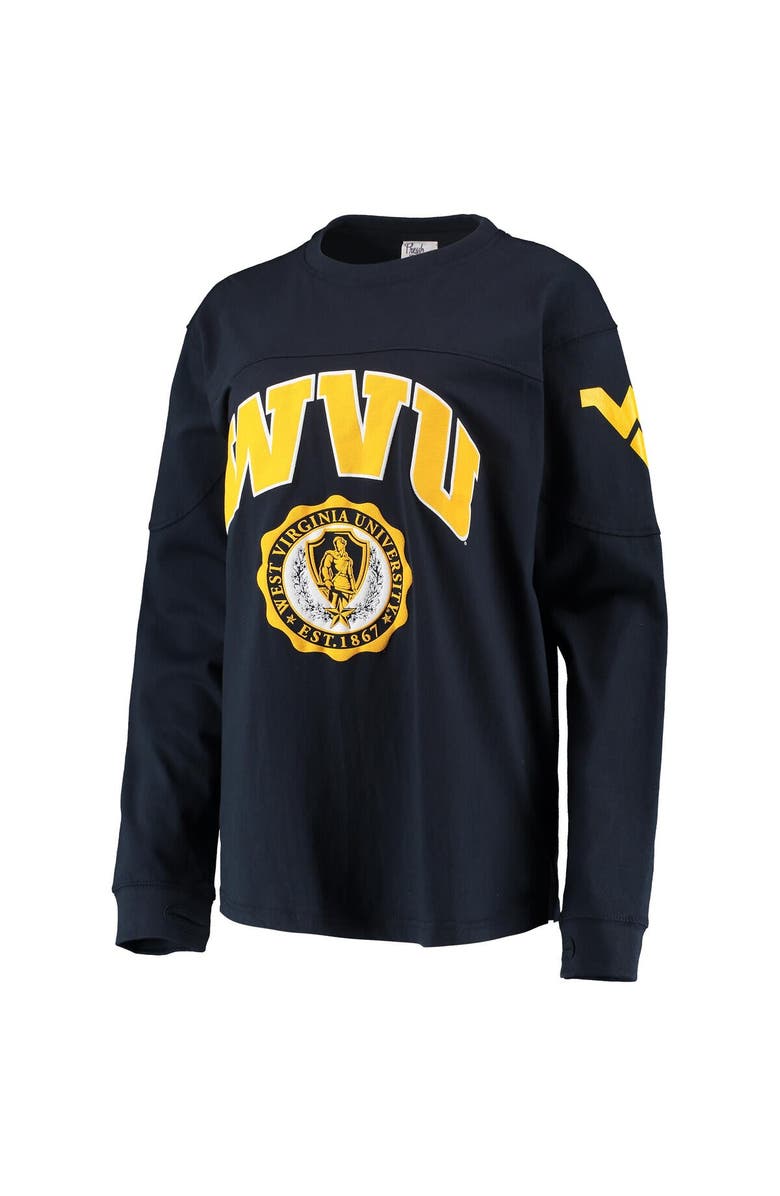 PRESSBOX Women's Pressbox Navy West Virginia Mountaineers Edith Long Sleeve T-Shirt, Alternate, color, 