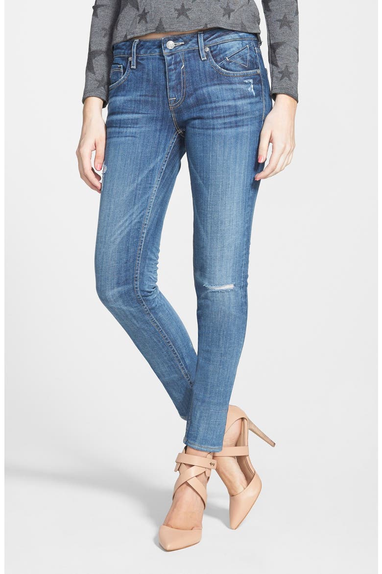 Destroyed Skinny Jeans, Main, color, LIGHT WASH