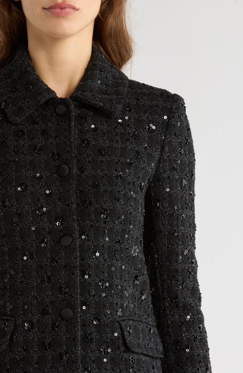 Wayf X Sara Walker Andie Sequin Tweed Jacket In Black