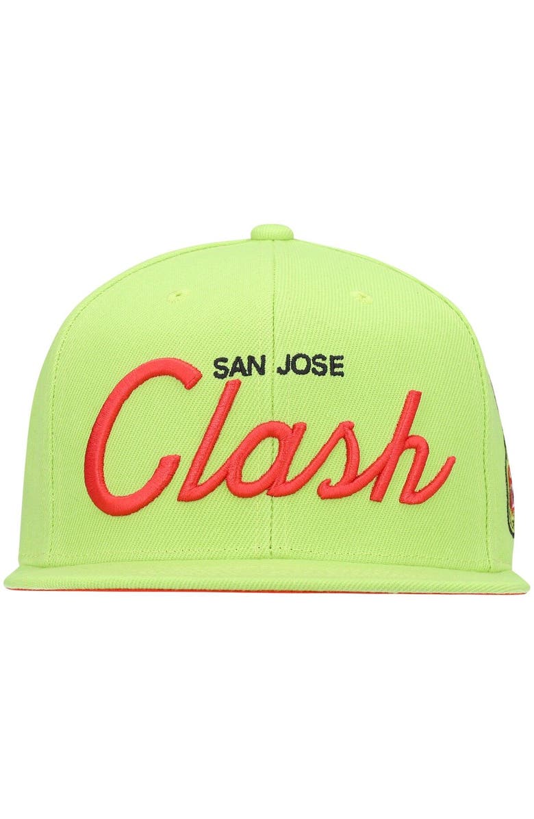 Mitchell & Ness Men's Mitchell & Ness Green San Jose Clash Historic Logo Since '96 Foundation Script Snapback Hat, Alternate, color, Green